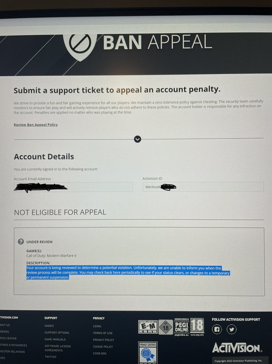 MerKusX's tweet image. Can’t just be good? @Activision @ATVIAssist @CallofDuty why am I under review can you at least give me an explanation? Scan my game files, scan my computer you won’t find anything.