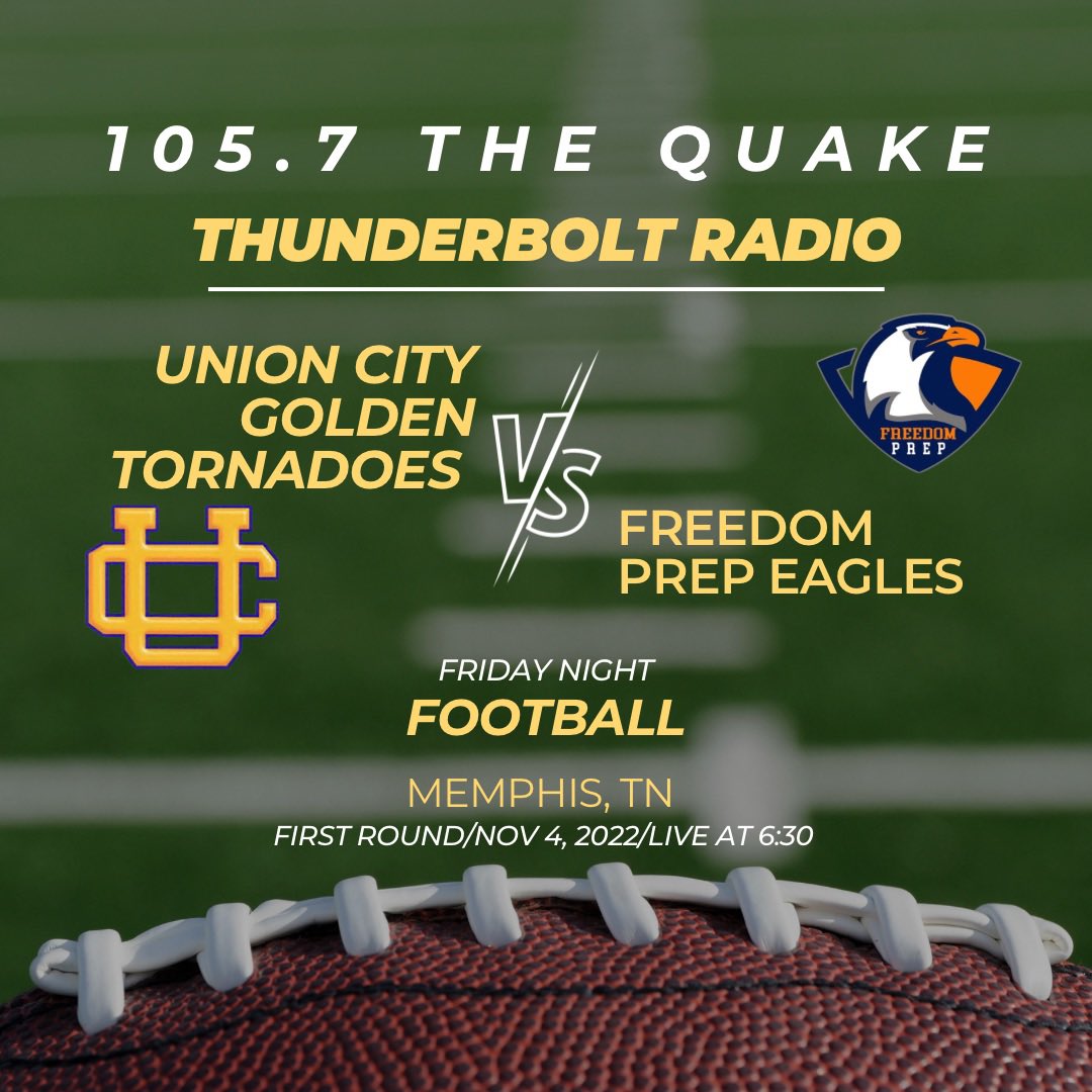 WeaksAndThePope's tweet photo. We’re heading to Memphis tomorrow night for Week 1 of the TSSAA playoffs. We’re on live at 6:30 pm on 105.7 The Quake and online at Thunderbolt radio. https://t.co/tyqiZu4kqj