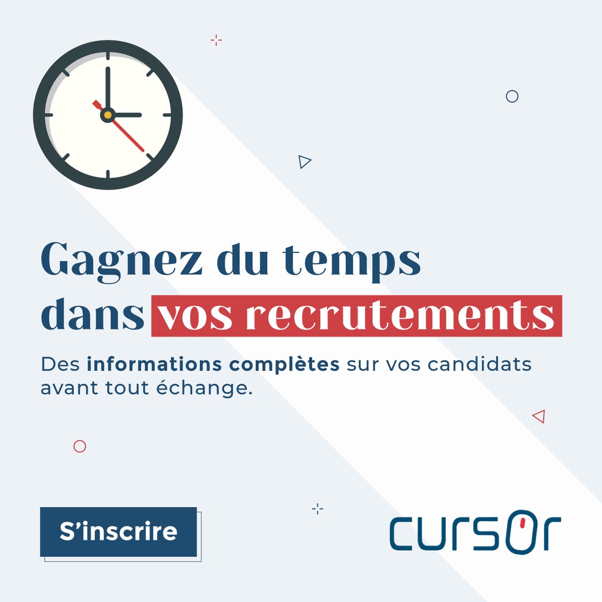 ⏱️ Gagnez du temps dans votre recrutement ⏱️

✅ Un premier filtre des candidats via un algorithme développé en interne.
✅ Une vidéo de motivation à chaque candidature, rendant celle-ci unique  
✅ Un accès à notre Cvthèque

👉 Rejoignez-nous : cursorhub.com