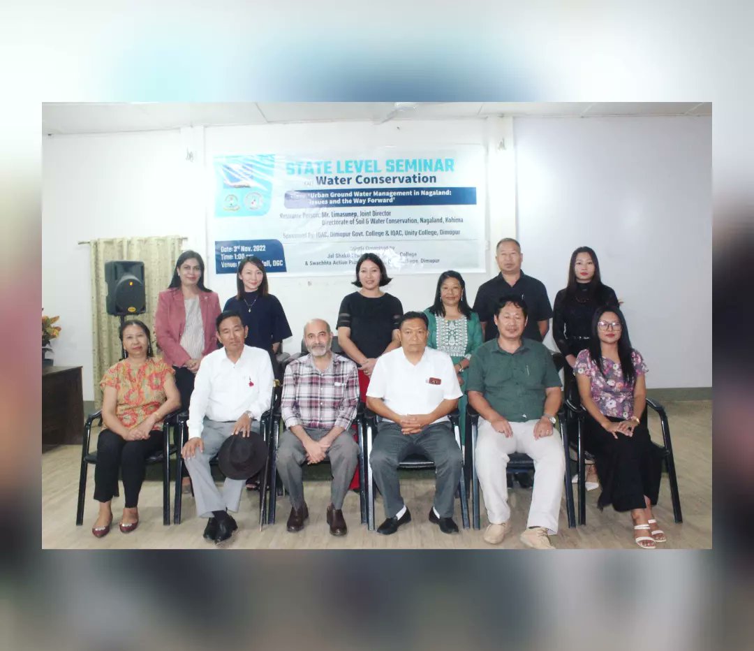 DimapurCollege's tweet photo. State Level Seminar on WATER CONSERVATION jointly organised by Jal Shakti Team, Dimapur Govt. College &amp; Swachhata Action Plan Committee, Unity College, Dimapur.
@mydhenagaland  @unitycollegedim https://t.co/ZkKfSRMS1O