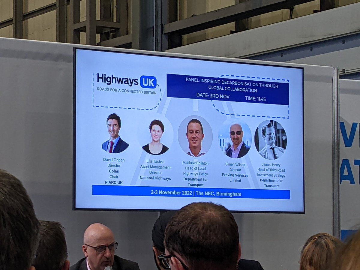 Great panel with current Chair of PIARC UK, David Ogden and our former Chair <a href="/LTachtsi/">Lila Tachtsi</a> , delighted to have continuity of thinking when faced with major challenges, and opportunities, of net zero roads <a href="/PIARC_Roads/">WorldRoadAssociation</a> <a href="/HWYSUK/">Highways UK</a>