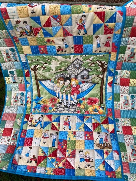 QuiltsforDreams's tweet photo. Excited to share the latest addition to my #etsy shop: vintage themed handmade quilted throw, pretty panel framed in blue and extended with patchwork themed fabric, lap blanket, lap quilt, throw https://t.co/lquWyspLVQ #patchwork #polyester #snugglequilt #practicalgift https://t.co/1CowCuDar4
