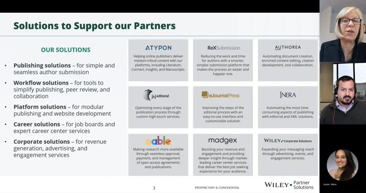kaveh1000's tweet photo. jamie Wielgus and @MichaelCasp of @jjeditorial describing the new Wiley Partner Solutions, using the many company mergers with Wiley. #ISMTEGlobal https://t.co/tvAFVdmaEF
