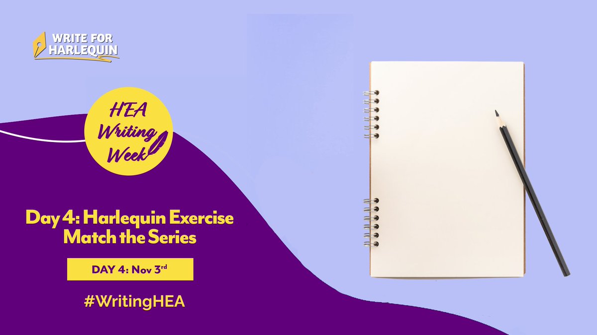 Write4Harlequin's tweet photo. Welcome to Day 4 of HEA Writing Week. For todayβs exercise, test your Harlequin knowledge with this fun activity! Let us know how it went! Did you find your Harlequin match?
#WritingHEA https://t.co/NNOS26B9Mt https://t.co/TN3wl5H2VC