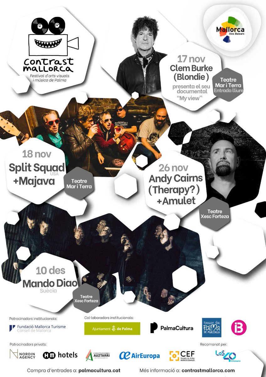 Youthing_es's tweet photo. El festival @Ciclecontrast presenta un impresionant cartell aquest 2022.
@clem_burke
#SplitSquad
#AndyCaims
@mandodiaomusic
@amuletfolk
#Majava
Entrades a https://t.co/g3w0NISoCH https://t.co/BXXxR0LAJE