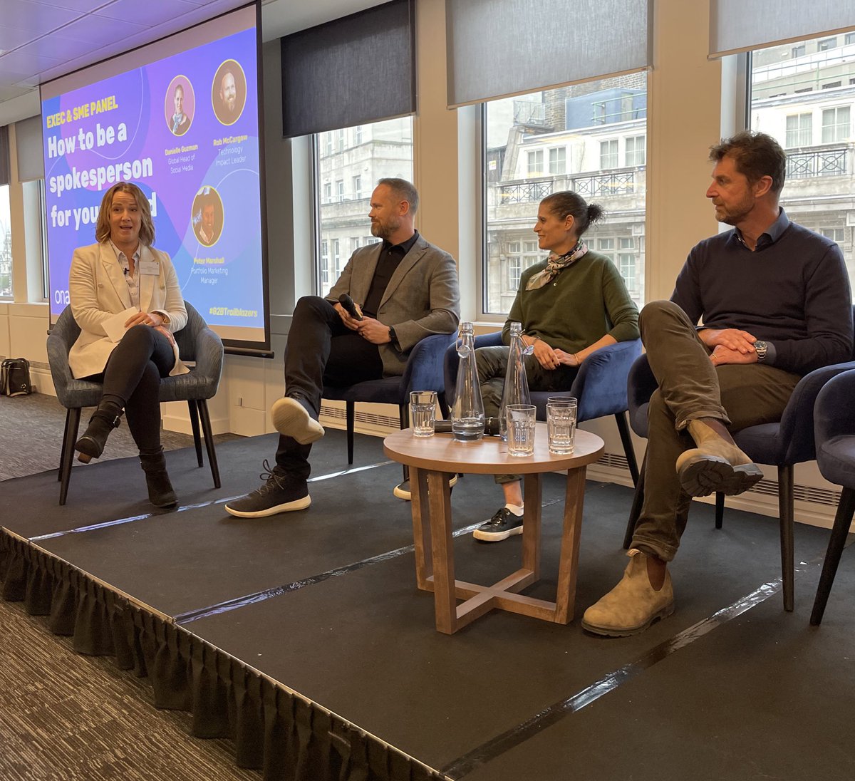 Listening to some of my favorite humans, sharing their stories how they became a spokesperson for their brands. 
<a href="/guzmand/">⭐️Danielle Guzman ⭐️</a> <a href="/RobMcCargow/">@robmccargow.bluesky.social</a> Peter Marshall. 
Accidental or intentional, they are curious and passionate. 
#B2BTrailBlazers