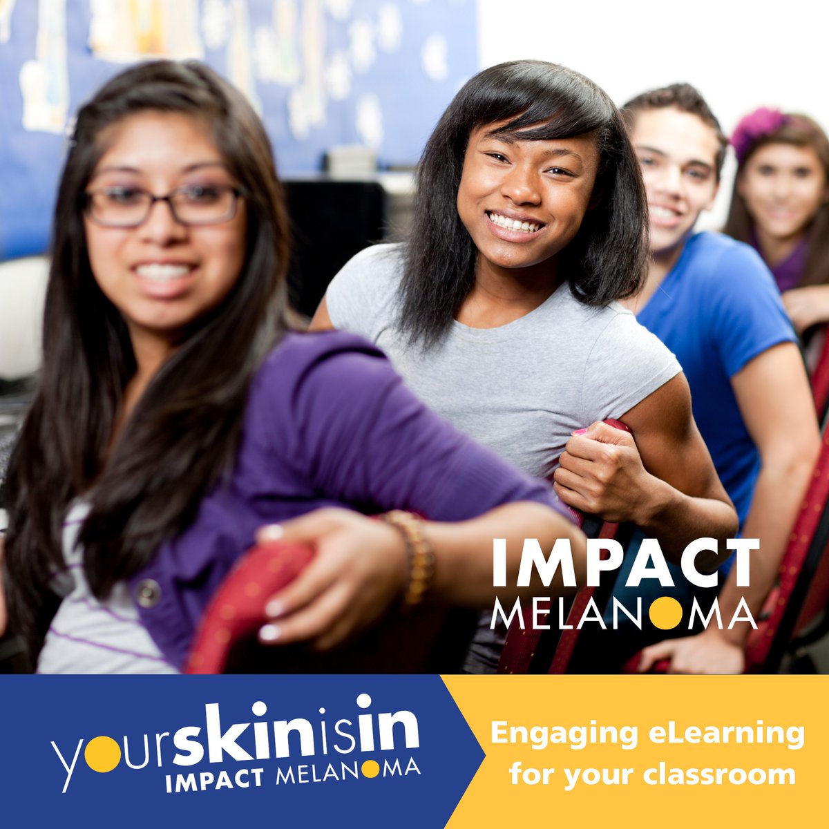 IMPACTMelanoma's tweet photo. Health, wellness and #scienceteachers, you’ll love this meaningful addition to your curriculum! #YourSkinIsIn is an easy-to-use, award-winning and engaging eLearning lesson that has now been used by over a million students! Learn more: https://t.co/GWtXOFw9VK #edu https://t.co/Goe1UslW68