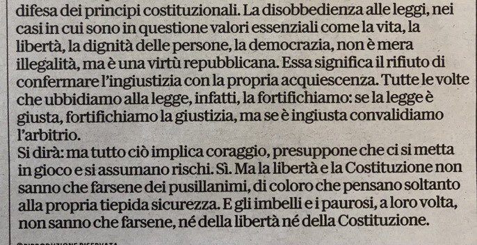 durezzadelviver's tweet photo. Gustavo Zagrebelsky, Repubblica di oggi, pag. 33.

No comment. https://t.co/qt8NmZzmEf