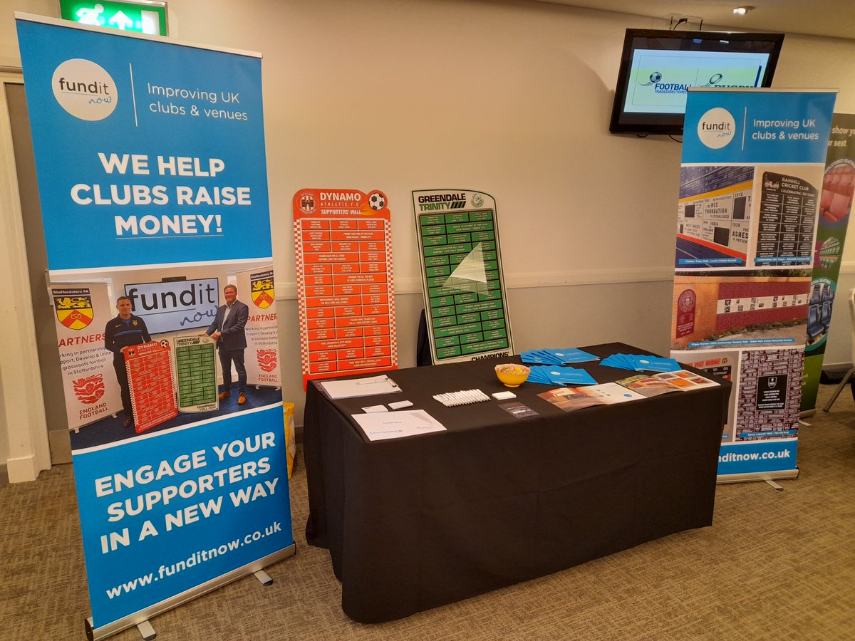 We are set up ready at Hampden Park for today's Football & Rugby Business Networking event with @football_trade funditnow.co.uk