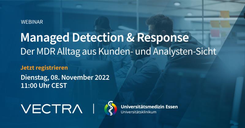 Maik Gonstala vom Universitätsklinikum Essen wird mit Michael Tapken und Julian Kraus den Managed Detection &amp; Response (#MDR) Alltag aus Kunden- und Analysten-Sicht diskutieren event.on24.com/wcc/r/3945413/…