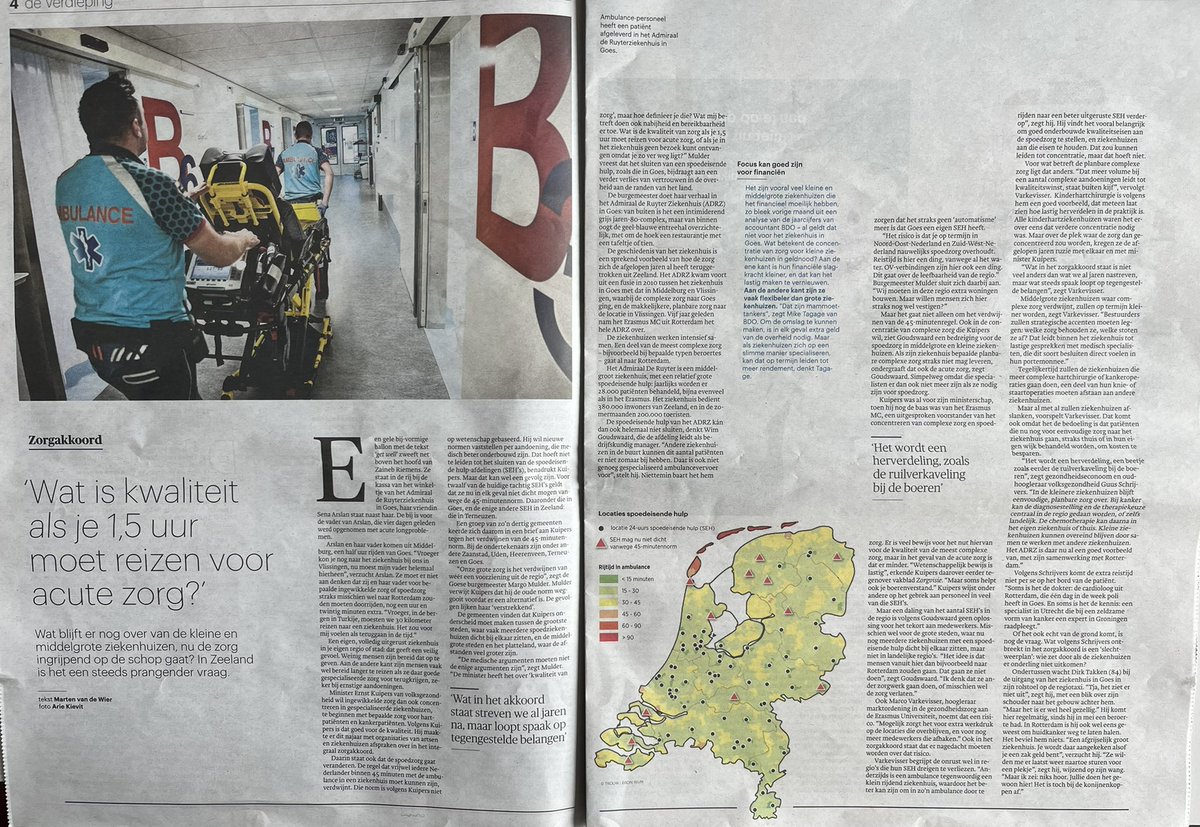 Nabijheid en bereikbaarheid van acute zorg doet er toe!