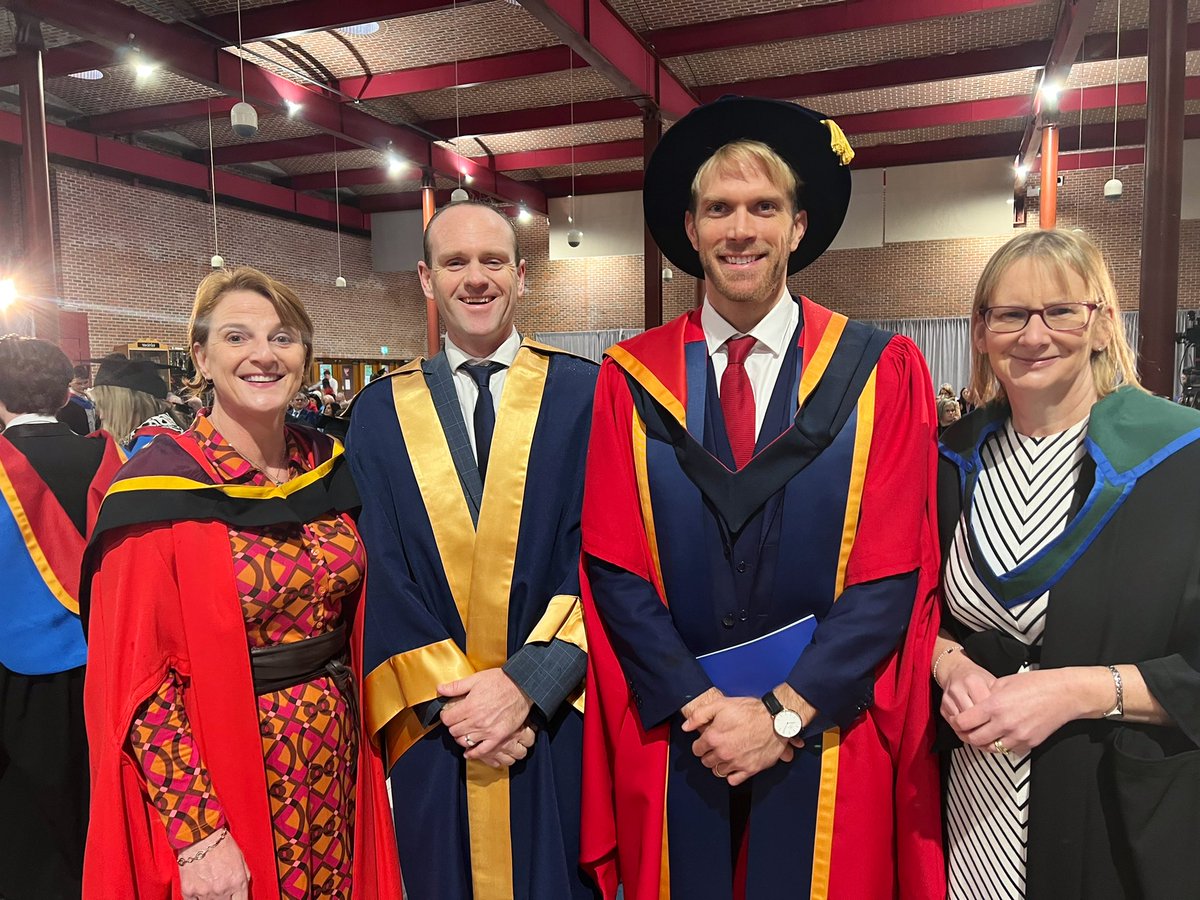 gerard_odonovan's tweet photo. Congrats to @ConorHarte27 who was conferred with his PhD this morning at @MTU_ie pictured here with his supervisors @bredaks and Dr John  Hobbs and Head of Department Caroline O’Reilly #MTUClassof2022 @VlincResearch https://t.co/3RnG9GkKqb
