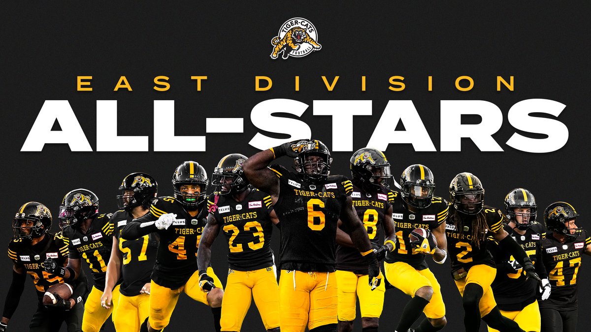 Ticats's tweet image. The Ticats lead the East with 11 Division All-Star selections! 🤩

🔗 | bit.ly/3zFuSNM

#Ticats | #CFL