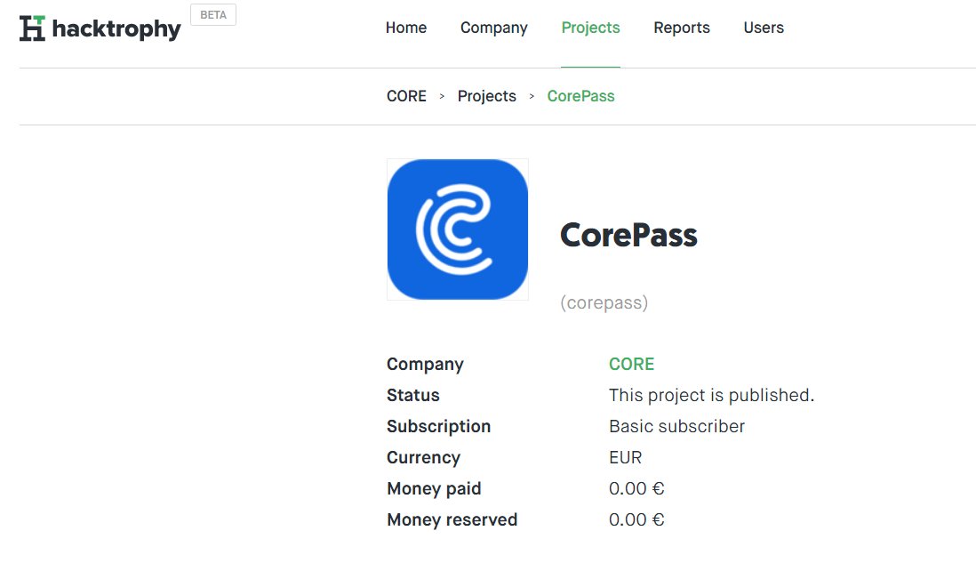 CorePassCC's tweet photo. 🔵From now on you can find CorePass on the Hacktrophy platform, where you will get a detailed description of the rules and conditions of ethical hacking of the decentralized application. Register now! 
➡️https://t.co/dbqvc9pRfi

#ethicalhacking #corepass #Identity https://t.co/dM0z0RNdvS