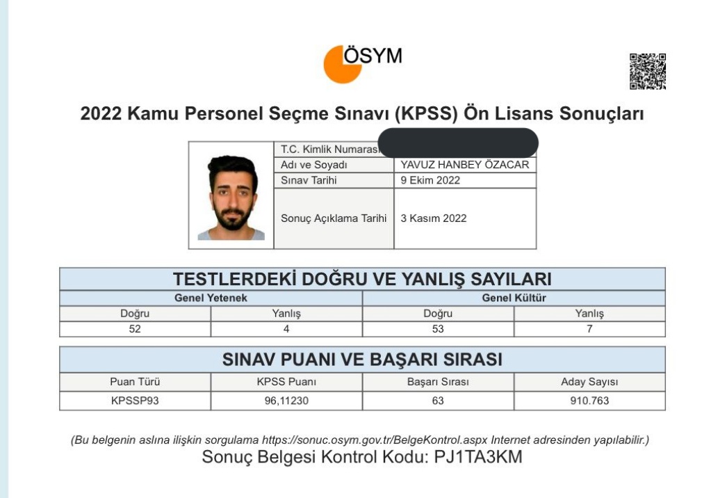 OzacarYavuzhan's tweet photo. Hamdolsun 🤲💪 #kpssonlisans https://t.co/SBXPDJcQjN