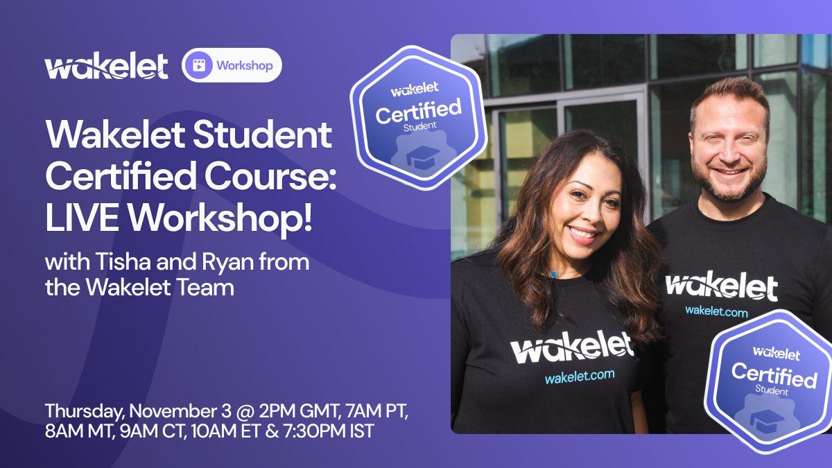 📺 @TxTechChick &amp; <a href="/RyanMcGTech/">Ryan McGinnis</a> are LIVE over on YouTube with our first ever Student Certified Course LIVE Workshop! 🎉

🏆 Tune in with your students and help them get Wakelet Certified in real time! 

🍿 See you there ➡️ youtu.be/Us-BSpnAs9A