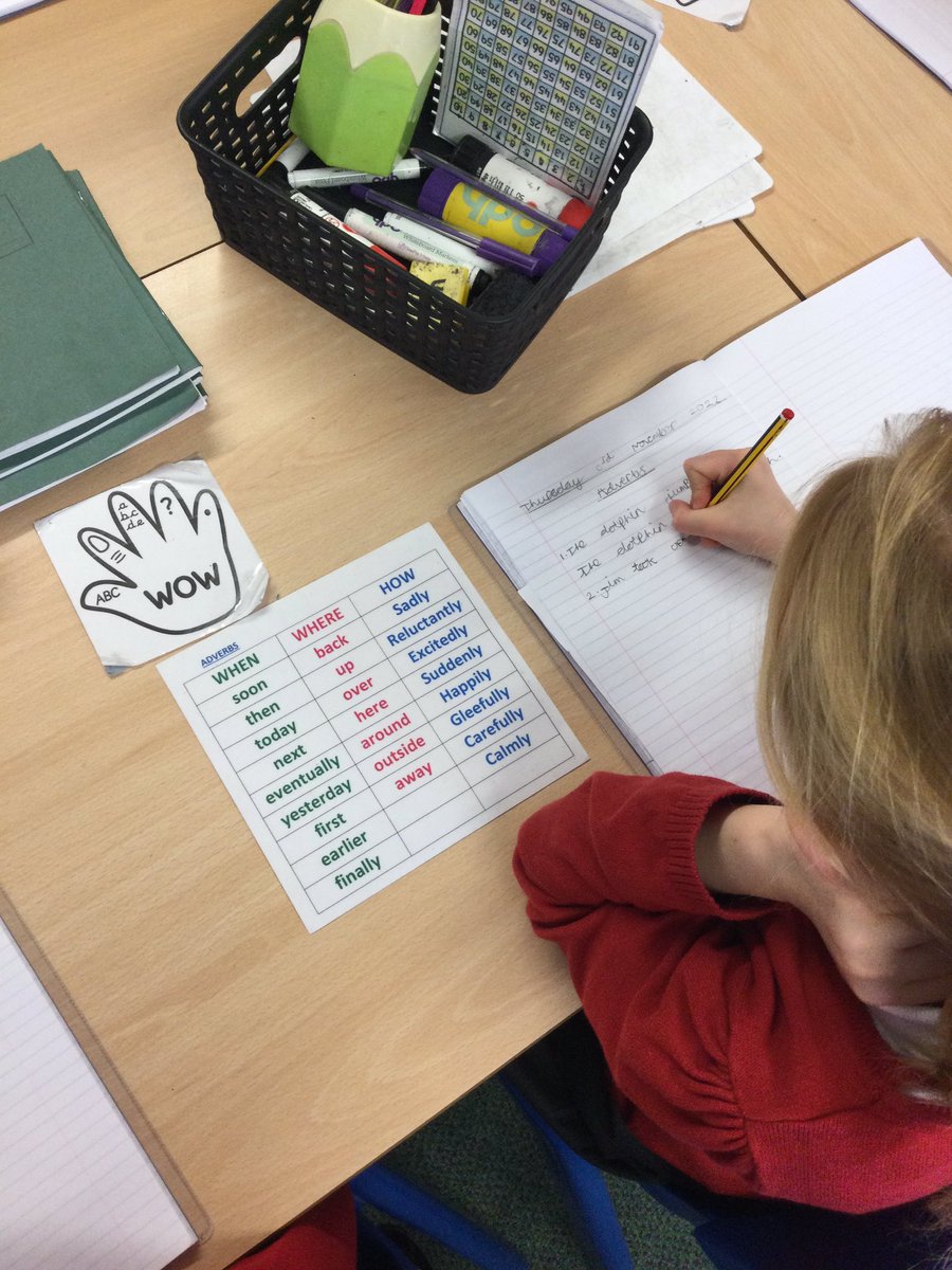 MD_Class3's tweet photo. @MD_Class3 were adding a variety adverbs into their sentences this morning ✍️ #mdwriting @MillDamSchool https://t.co/vUNZOd1LuI