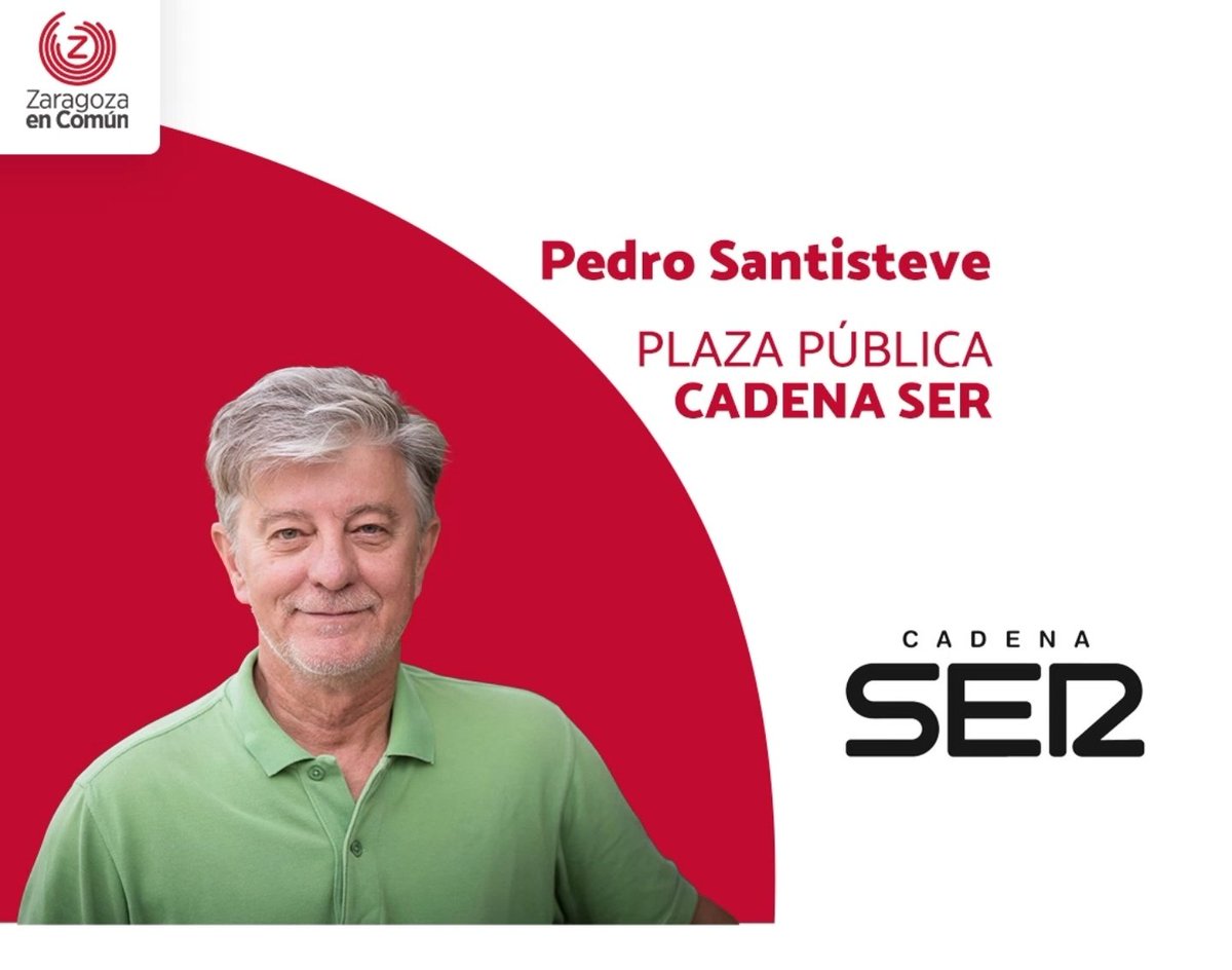 zaragozaencomun's tweet photo. Puedes escuchar a nuestro portavoz @PedroSantisteve en #PlazaPública de @RadioZaragoza https://t.co/IDyVjtEOKg