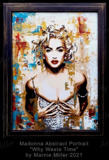 artbymarniemiller.com Original Madonna portrait fine art prints on Canvas by Texas Artist Marnie Miller, AAIT, b.1971 #Madonna #madonnaportrait #metallicgoldart #madonnafanart #madonnaart #MarnieMiller #artbymarniemiller #arr #decor #music #musicproducer