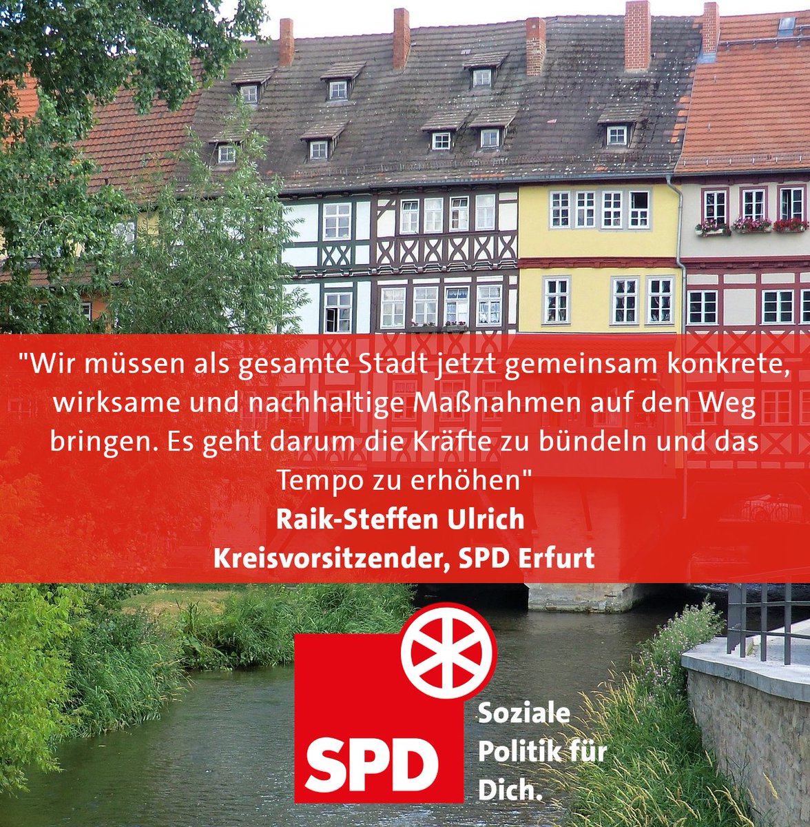 SPD Erfurt (@spderfurt) on Twitter photo Als <a href="/spderfurt/">SPD Erfurt</a> unterstützen wir den Klimaentscheid Erfurt & das Ziel bis 2035 in EF #Klimaneutral zu werden. "Es geht darum die Kräfte zu bündeln & das Tempo zu erhöhen." so Raik-Steffen Ulrich, Vorsitzender.
Du möchtest unterstützen? Schau auf klimaentscheid-erfurt.de vorbei! Als <a href="/spderfurt/">SPD Erfurt</a> unterstützen wir den Klimaentscheid Erfurt & das Ziel bis 2035 in EF #Klimaneutral zu werden. "Es geht darum die Kräfte zu bündeln & das Tempo zu erhöhen." so Raik-Steffen Ulrich, Vorsitzender.
Du möchtest unterstützen? Schau auf klimaentscheid-erfurt.de vorbei!