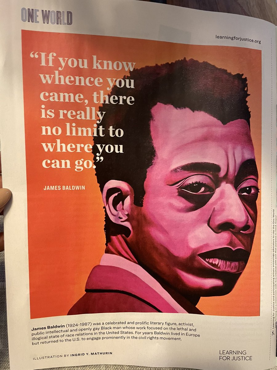 loveteachbless's tweet image. Yes, Mr. James Baldwin. Knowing where you came from matters. It makes you limitless. Love this quote lifted in the @learningforjustice magazine I received today! So excited and eager to dig in! 👏🏽👏🏽#socialjustice #changemaker #learningforjustice #teachthetruth #knowbetterdobetter
