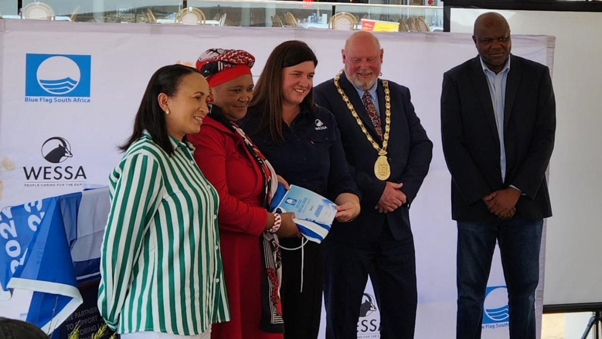 Plett_Tourism's tweet photo. Huge Congratulations to @bitou_muni for #Plett's recognition of six international @TheBlueFlag beaches for the 2022/2023 season at a national @WESSA_za  ceremony held today in Plett. Congratulations to Offshore Adventures for recognition of two International Blue Flag Boats🏖 https://t.co/CBOoof8sqP