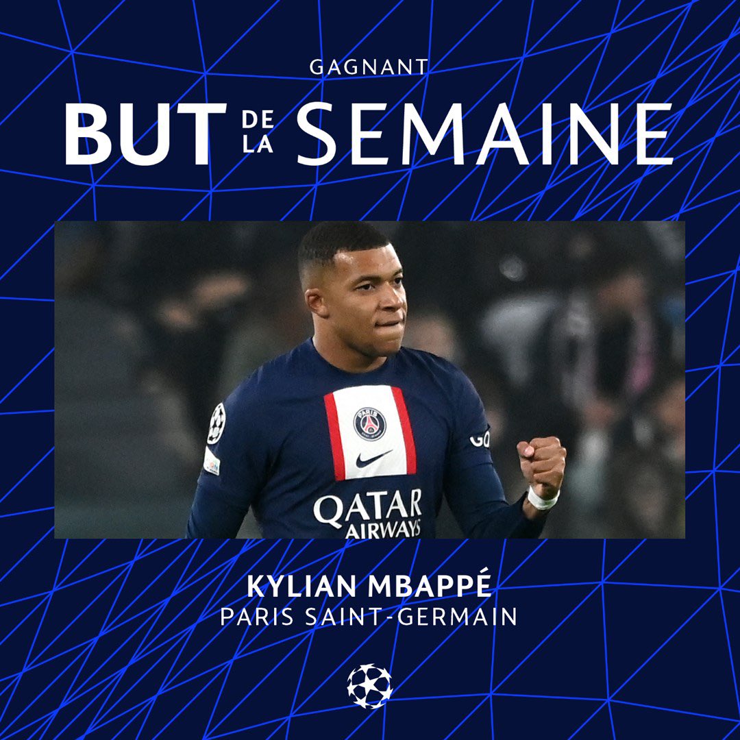 PSG_espanol's tweet photo. 🔝⚽️💫

El gol de la semana en la @ChampionsLeague solo firmó @KMbappe ❤️💙

#GOTW | #UCL https://t.co/Nw7yJmutuO