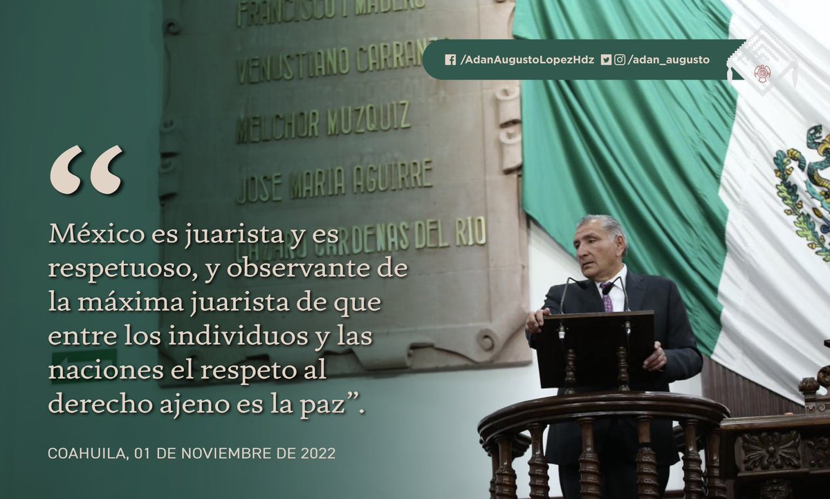 México es un país pacífico, su ejército no es un ejército de guerra, sino comprometido con la seguridad del pueblo, con la democracia.