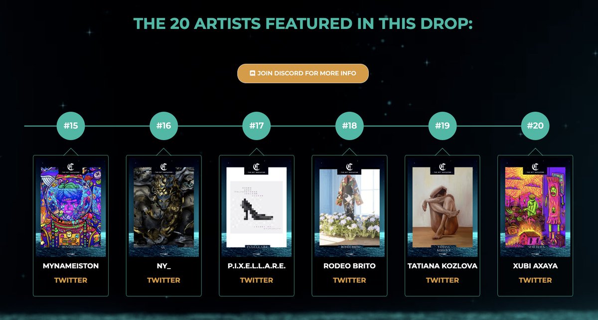 TheNFTMag's tweet photo. The 20 Talented Artists Featured in the #BookDrop2!
@_pixellare @rodeobrito @xubizxxx https://t.co/RvBplUdB4M