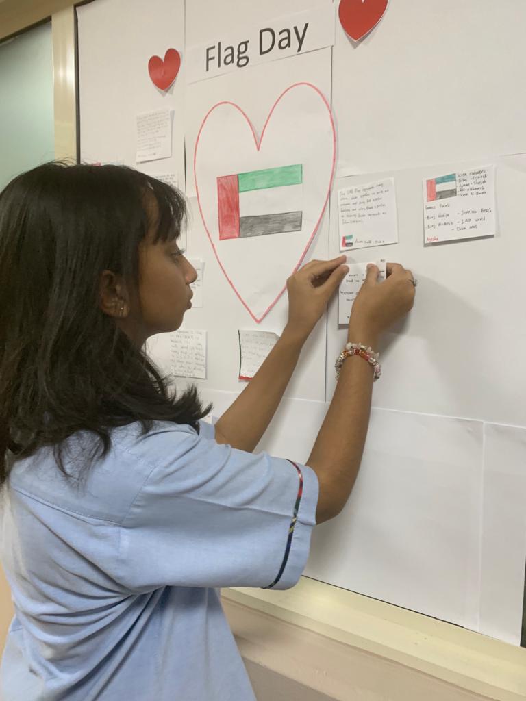 AIS_Arabic's tweet photo. Arabic for Non Arab students in secondary school wrote messages about why UAE is important to them on UAE Flag Day. #AISArabicForNonArabs #AISJrSecondary https://t.co/FFSebCuZgw