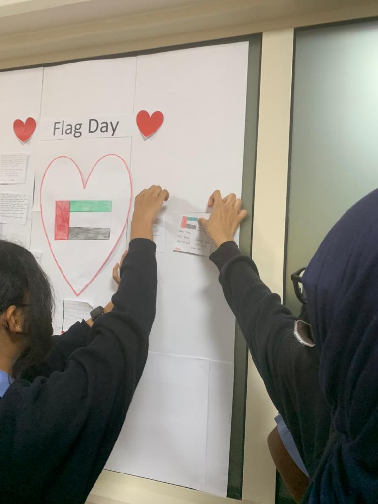 AIS_Arabic's tweet photo. Arabic for Non Arab students in secondary school wrote messages about why UAE is important to them on UAE Flag Day. #AISArabicForNonArabs #AISJrSecondary https://t.co/FFSebCuZgw