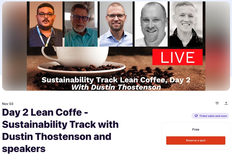 Watch #agileOnlineSummit2022 presentations from Join Miika Into, Mats Kempe, Ramanathan Yegyanarayanan &amp; Barrie Brewer today. 
Join them to discuss how our teams and leaders can become more Sustainable.

bit.ly/LIVE_DustinTho…
cc/ <a href="/SummitAgile/">Agile Online Summit</a>