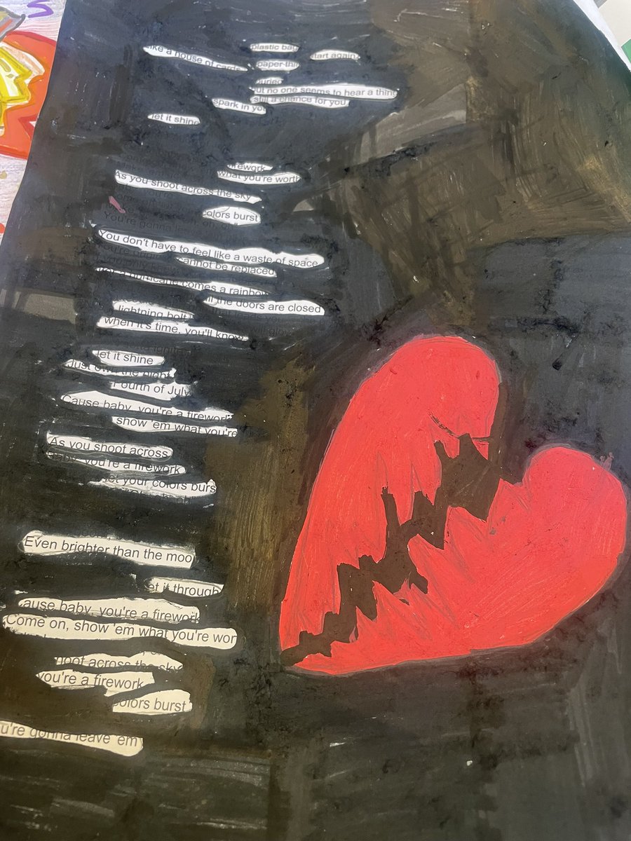 MrsMGault2's tweet photo. Primary 7 used song lyrics to create amazing Blackout Poetry 🎆 @NewStevenstonPr @NLLearningHub https://t.co/I42skWROsN