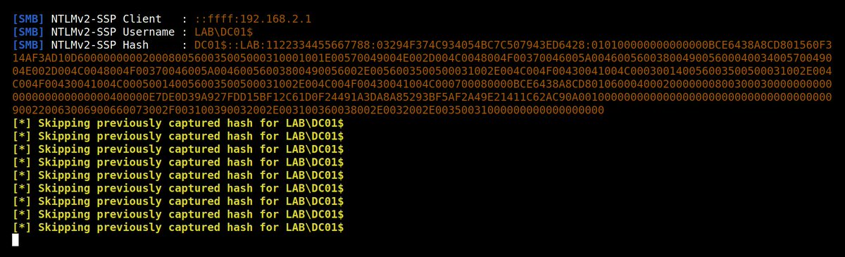 CyberWarship's tweet photo. "Coercer: A python script to automatically coerce a Windows server to authenticate on an arbitrary machine through 9 methods."

#infosec #pentest #redteam
https://t.co/8cV0Wgvnrx https://t.co/jsxxEpsGcm