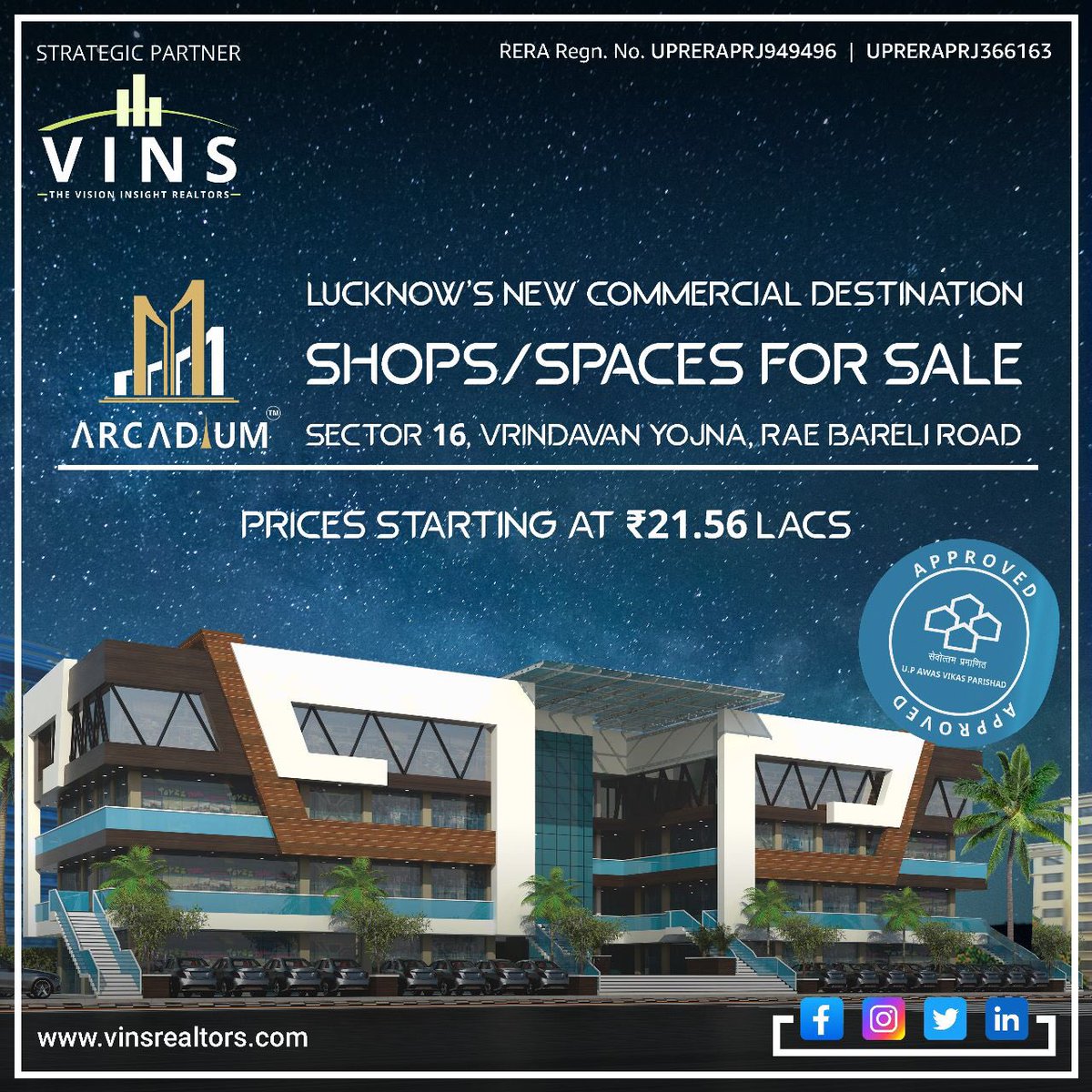 VinsRealtors's tweet photo. Welcome to Lucknow’s New Commercial Destination at Vrindavan Yojna, Rae Bareli Road, Lucknow.

Shops/Spaces starting at 21.56 Lacs.

Get in touch with Strategic Partner - VINS Realtors.

.
Follow @vinsrealtors for more updates.
.
#realestate #realtor #realestateagent #home https://t.co/lObRTUaWgM