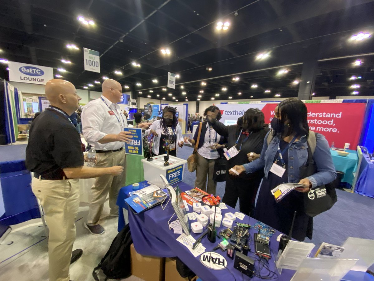 eduappsandmore's tweet photo. Absolutely amazing first day at @GaETConf yesterday!  If you are here and interested in donor-funded STEM based staff development and equipment, come see us in booth 1006. #stem #STEMeducation #GaETC22 https://t.co/Gq7dElNFFU