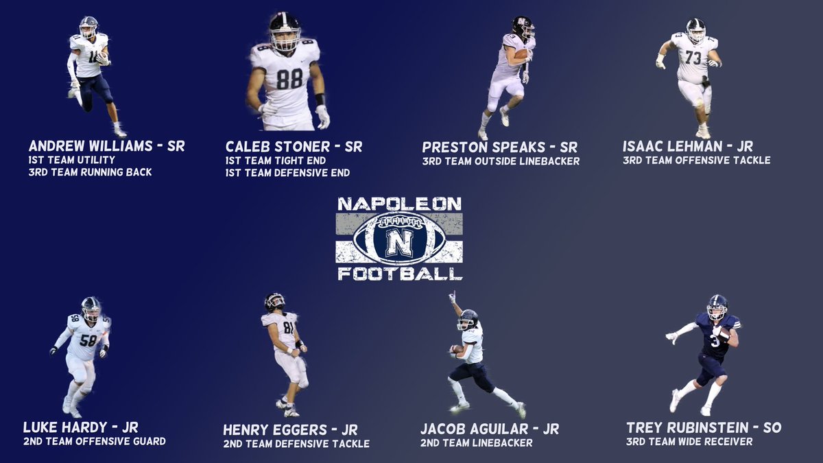 NapFBTradition's tweet image. Congratulations to our 2022 All-NLL selections. We are appreciative of the respect shown to our players/program by the league Coaches! Go Cats!!