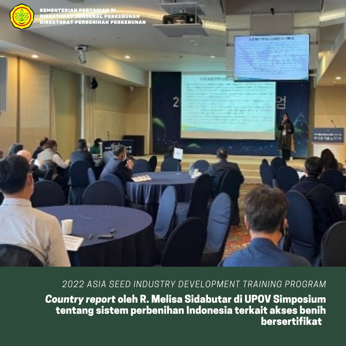 perbenihanbun's tweet photo. Delegasi Indonesia Paparkan Sistem Perbenihan Nasional pada Asia Seed Industry Development Training Program

#perbenihanperkebunan
#benihperkebunan
#perkebunan
#perkebunan https://t.co/URvuPWGMu0