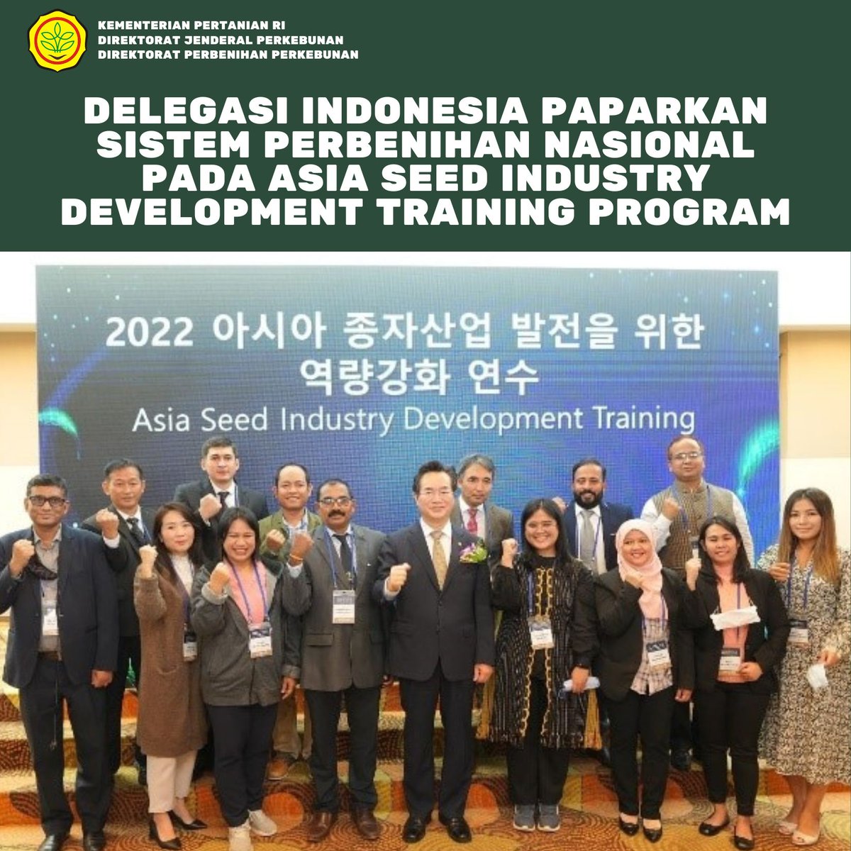perbenihanbun's tweet photo. Delegasi Indonesia Paparkan Sistem Perbenihan Nasional pada Asia Seed Industry Development Training Program

#perbenihanperkebunan
#benihperkebunan
#perkebunan
#perkebunan https://t.co/URvuPWGMu0