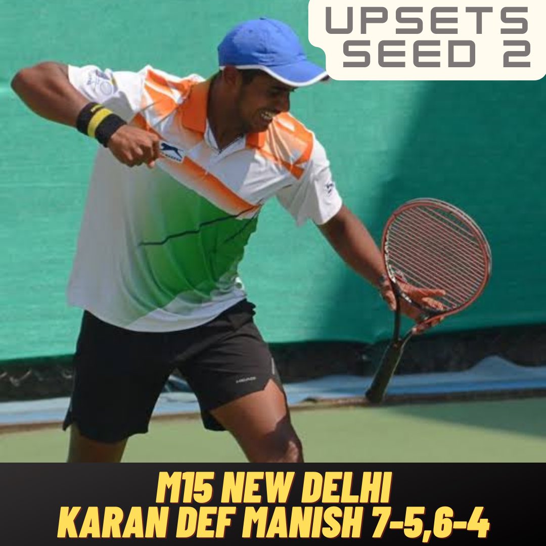 Upset Alert 🚨 Great victory for 19 year old @KaranS_Tennis who defeated second seed Manish Sureshkumar in PreQ match at New Delhi 👉Manish had recently won National Championships & National games Gold 👉Manish had won M15 in Sri Lanka recently 👉Karan’s 2nd QF in 2022