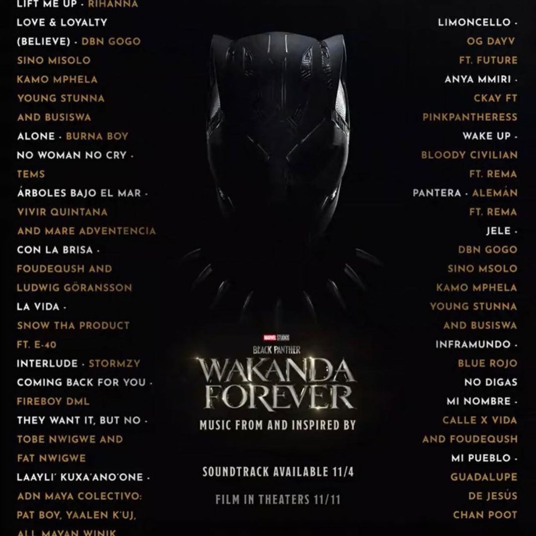Cfmtanzania's tweet photo. #CFMUPDATE: Kampuni ya Marvel Studio, kupitia BLACK PANTHER, wameachia albamu ya muziki wenye ngoma zilizotumika kama Sound track. Katika albamu huyo mastaa wa Nigeria wamepata nafasi akiwemo Burna Boy, Fireboy DML, Rema, Tems na CKay. https://t.co/PiyvPh7P2r