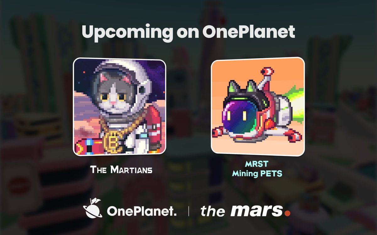 OnePlanet_io's tweet photo. 💫Upcoming Project: The Mars💫

1/ 👑 One of the top traded metaverse game collections #onPolygon:

The Martians and $MRST Mining Pets from @Mars_Labs will be listed on https://t.co/wlFsIBOXEh

MEGA listing promotion and AMA is coming soon 🤩 https://t.co/ttwAyyD9hH