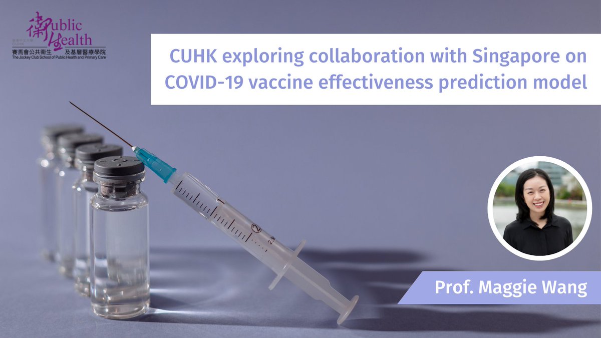CUHK JC School of Public Health and Primary Care (@cuhksphpc) on Twitter photo 🖥💉Prof. <a href="/MaggieHTWang/">Maggie Haitian Wang</a>'s research project of real-time evaluation of #COVID-19 vaccine effectiveness is in discussion to be adopted by Singapore authorities to inform policy decision making. More: bit.ly/3NxrnyS
<a href="/CUHKMedicine/">CUHK Medicine</a> 🖥💉Prof. <a href="/MaggieHTWang/">Maggie Haitian Wang</a>'s research project of real-time evaluation of #COVID-19 vaccine effectiveness is in discussion to be adopted by Singapore authorities to inform policy decision making. More: bit.ly/3NxrnyS
<a href="/CUHKMedicine/">CUHK Medicine</a>