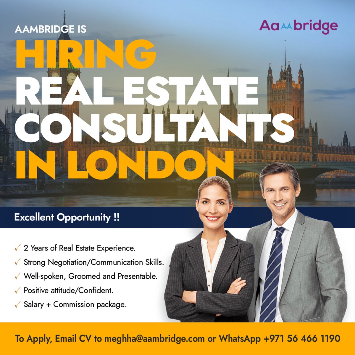 aambridgeglobal's tweet photo. If you exhibit a problem-solving mindset, possess honesty, integrity, and tenacity, with an understanding of the thriving real estate industry, then this position is for you. Apply now . Limited seats only.

#hiring #jobsinlondon #londonjobs #jobs #realestateagent https://t.co/v92GpmOxUt