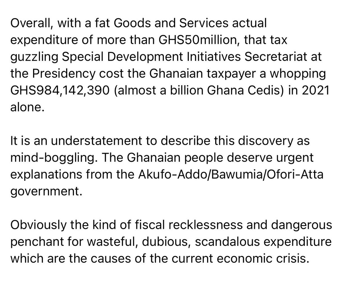How Prez Akufo-Addo increased expenditure on compensation from less than GHS1million in 2020 to over GHS358million in 2021 for the Special Development Initiatives (SDI) Secretariat at the Presidency after he dissolved the SDI Ministry creating the impression he was cutting cost.