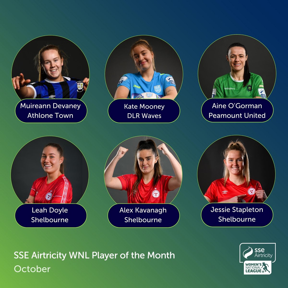 Congrats to the nominees for the @sseairtricity #WNL 𝗣𝗹𝗮𝘆𝗲𝗿 𝗼𝗳 𝘁𝗵𝗲 𝗠𝗼𝗻𝘁𝗵 for October 2022 👏 Who would be your top choice? 🤔