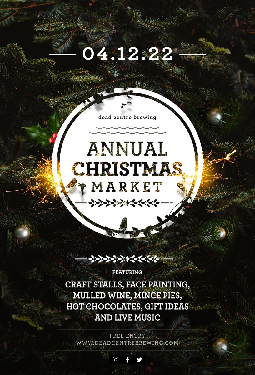 Visit Westmeath (@lovewestmeath) on Twitter photo Dead Centre's fab Christmas market takes place on December 4th
Entry is free - come along to shop craft stalls, enjoy face painting, mulled wine, mince pies, live music and much more...!
Follow <a href="/DeadCentreBrew/">Dead Centre</a> for updates!
<a href="/athloneie/">athlone.ie</a> <a href="/HeartlandsIRL/">Ireland's Hidden Heartlands</a> Dead Centre's fab Christmas market takes place on December 4th
Entry is free - come along to shop craft stalls, enjoy face painting, mulled wine, mince pies, live music and much more...!
Follow <a href="/DeadCentreBrew/">Dead Centre</a> for updates!
<a href="/athloneie/">athlone.ie</a> <a href="/HeartlandsIRL/">Ireland's Hidden Heartlands</a>