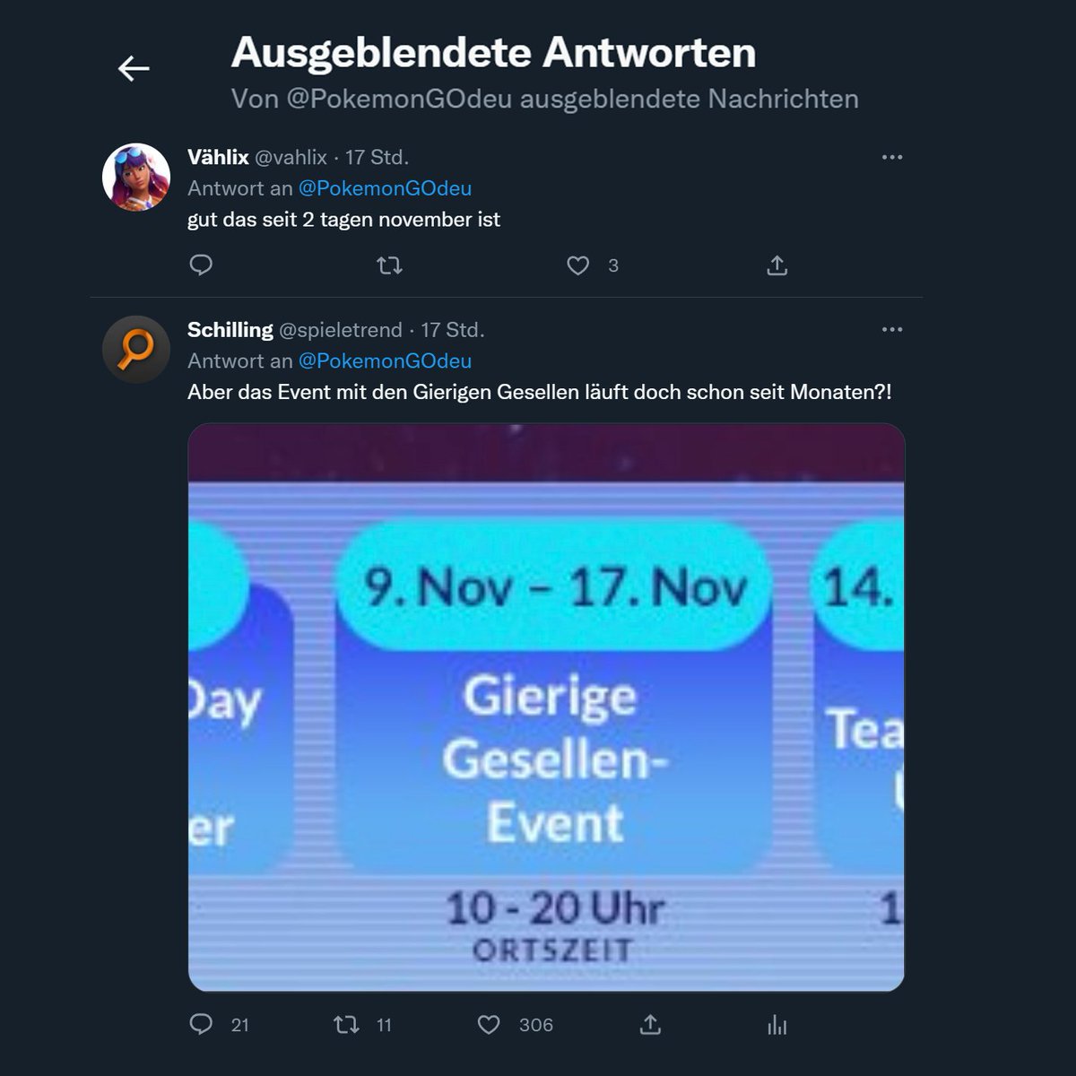 spieletrend's tweet image. Jetzt blendet der offizielle @PokemonGOdeu Account schon meine Antworten aus. Immerhin kann Niantic meinen Twitter-Account nicht bannen.