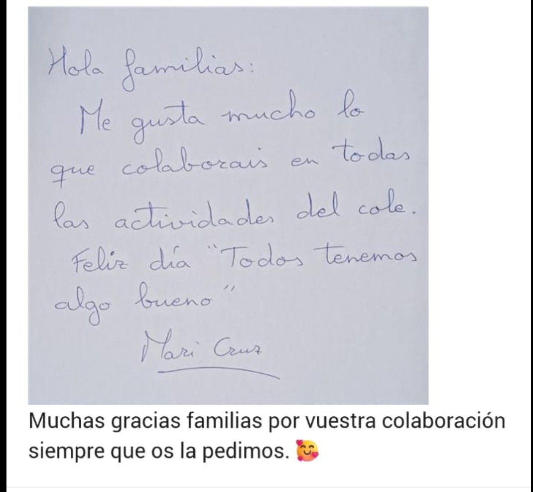 bego_hdz's tweet photo. @CEIP_Pinocho Y las familias también recibimos una nota. Gracias ❤️ https://t.co/VKp4YWvVOe
