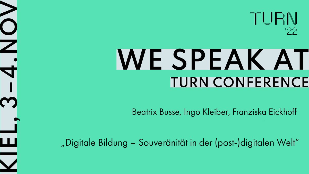 Guten Morgen von der #turnconference (<a href="/inno_lehre/">Stiftung Innovation in der Hochschullehre</a>) an der <a href="/kieluni/">Universität Kiel CAU 🎓</a>/<a href="/fh_kiel/">Fachhochschule Kiel</a>. 😃 Ich freue mich auf zwei spannende Tage und morgen einen Vortrag über #DigitaleBildung in der (post-)digitalen Welt mit <a href="/BeatrixBusse/">Beatrix Busse</a> und <a href="/Franziska_C_E/">@franziskaceickhoff@mstdn.social</a>.